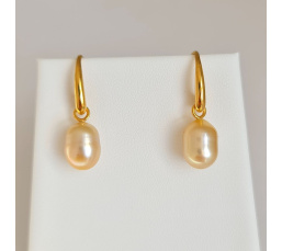 Soleil d'Eté - Boucles d'Oreilles Plaqué Or et Perles des Mers du Sud d'exception