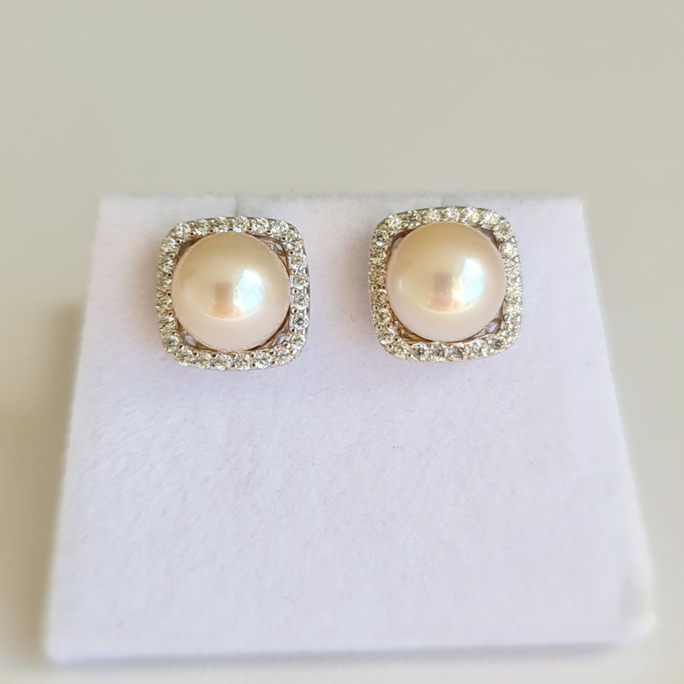 Gwenn - Boucles d'Oreilles Argent rhodié et Perles blanches