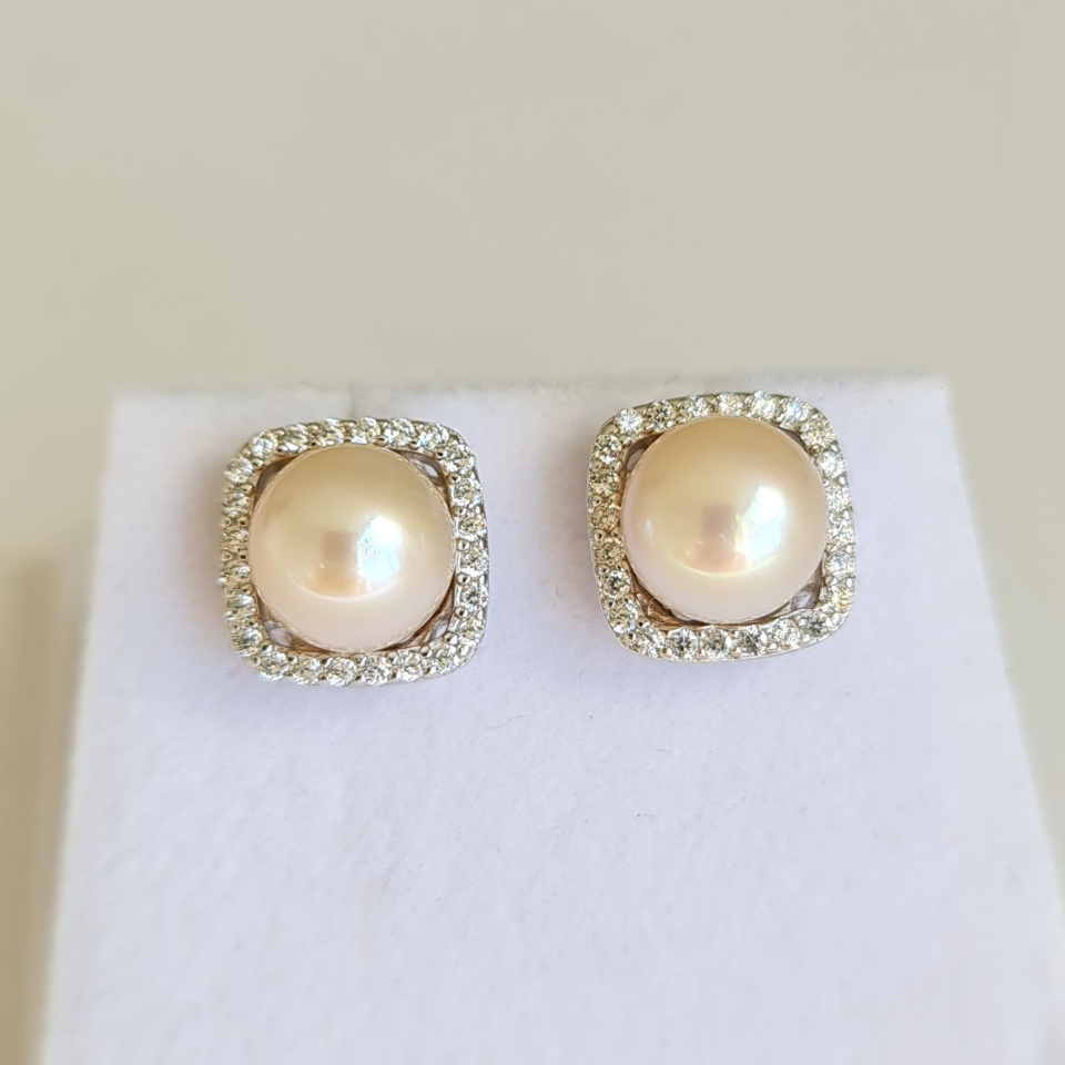 Gwenn - Boucles d'Oreilles Argent rhodié et Perles blanches