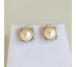 Gwenn - Boucles d'Oreilles Argent rhodié et Perles blanches