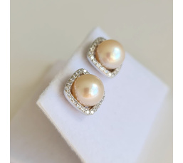 Gwenn - Boucles d'Oreilles Argent rhodié et Perles blanches