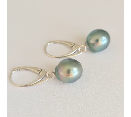 Mahana - Boucles d'oreilles Argent massif et Perles de Tahiti d'Exception