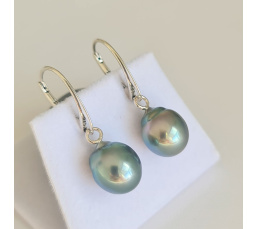 Mahana - Boucles d'oreilles Argent massif et Perles de Tahiti d'Exception