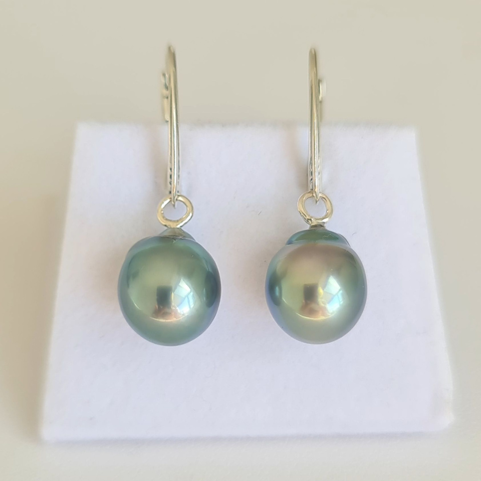 Mahana - Boucles d'oreilles Argent massif et Perles de Tahiti d'Exception