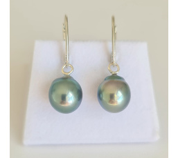 Mahana - Boucles d'oreilles Argent massif et Perles de Tahiti d'Exception