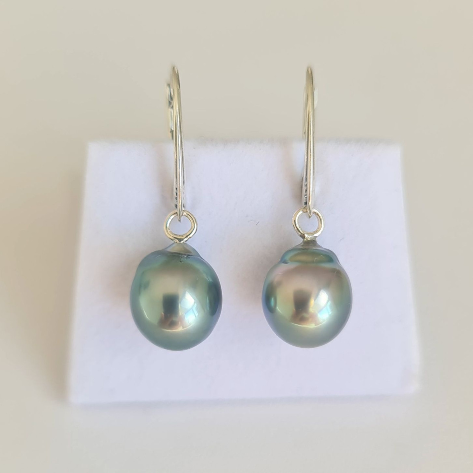 Mahana - Boucles d'oreilles Argent massif et Perles de Tahiti d'Exception