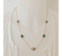 Joyaux des Lagons - Collier en Or Jaune et Perles de Tahiti d'Exception