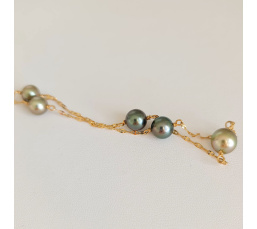 Joyaux des Lagons - Collier en Or Jaune et Perles de Tahiti d'Exception