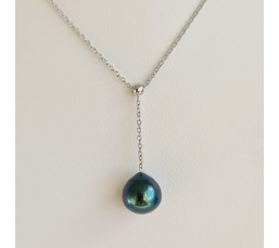 Poeiti - Collier Argent rhodié et Perle de Tahiti d'Exception