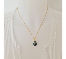 Pendentif Or Jaune 18 carats et Perle de Tahiti d'exception