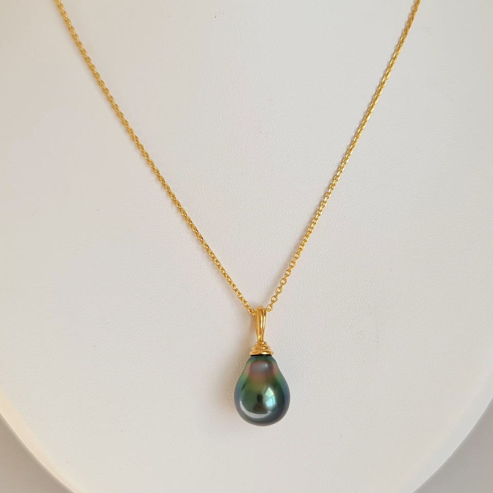 Pendentif Or Jaune 18 carats et Perle de Tahiti d'exception