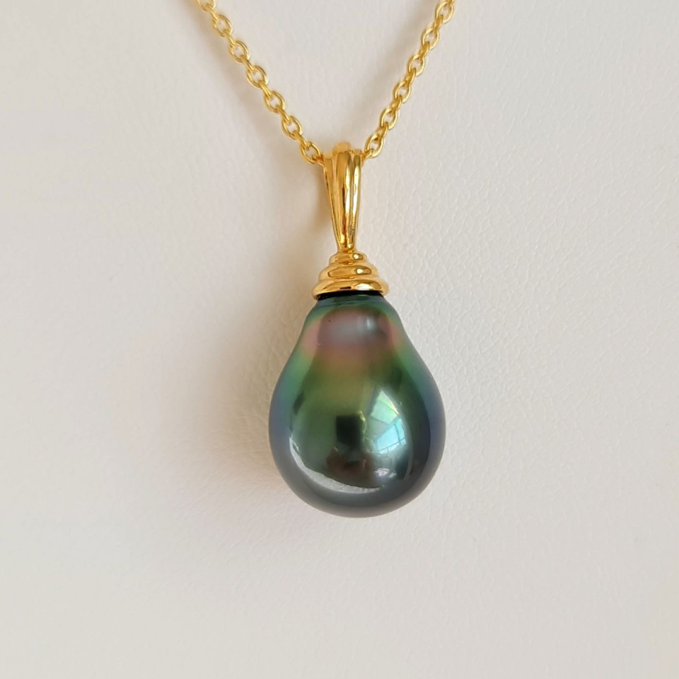 Pendentif Or Jaune 18 carats et Perle de Tahiti d'exception