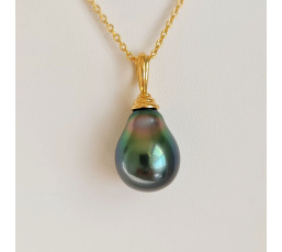 Pendentif Or Jaune 18 carats et Perle de Tahiti d'exception