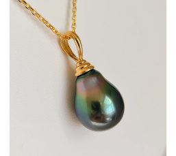 Pendentif Or Jaune 18 carats et Perle de Tahiti d'exception