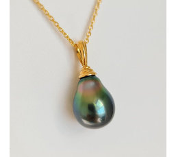 Pendentif Or Jaune 18 carats et Perle de Tahiti d'exception
