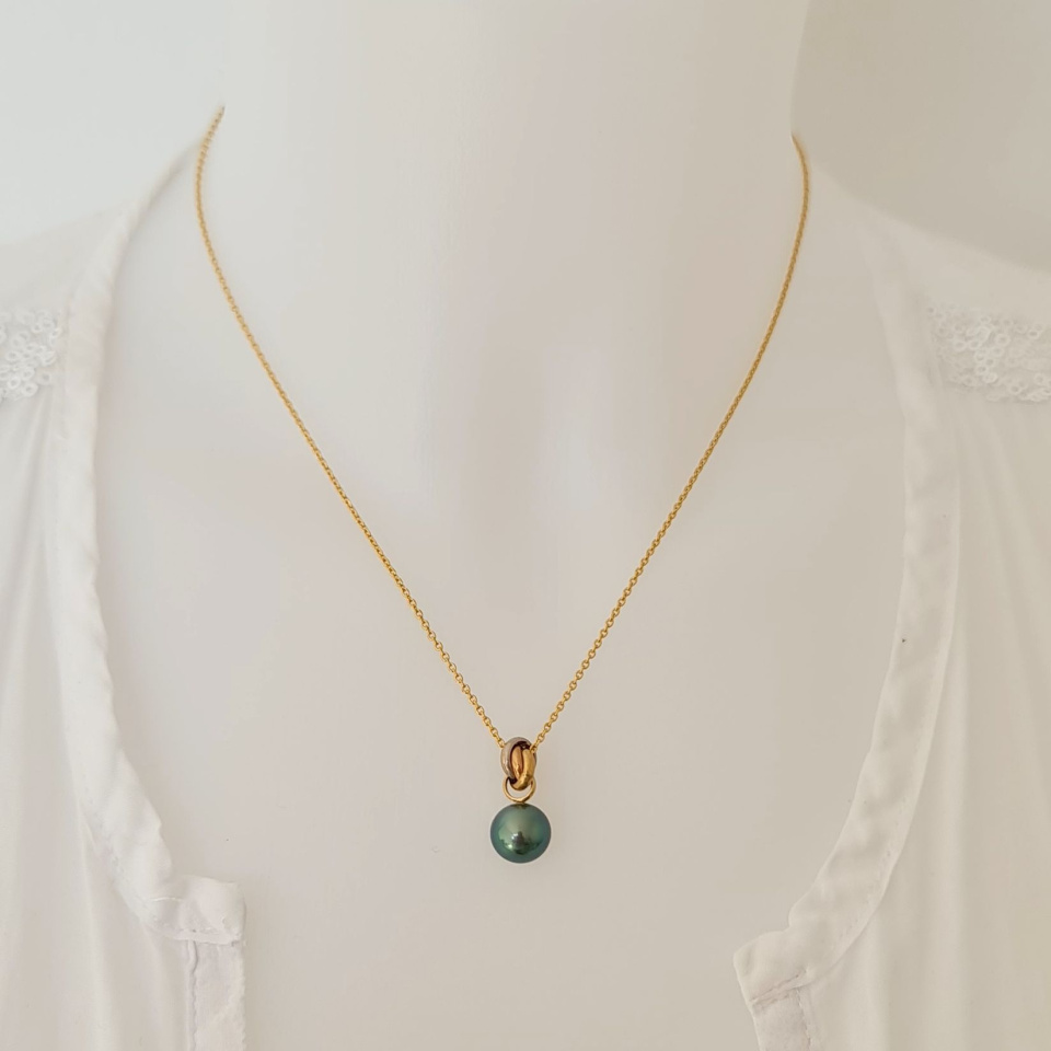 Bulle de Perle - Pendentif 3 Ors et Perle de Tahiti d'Exception