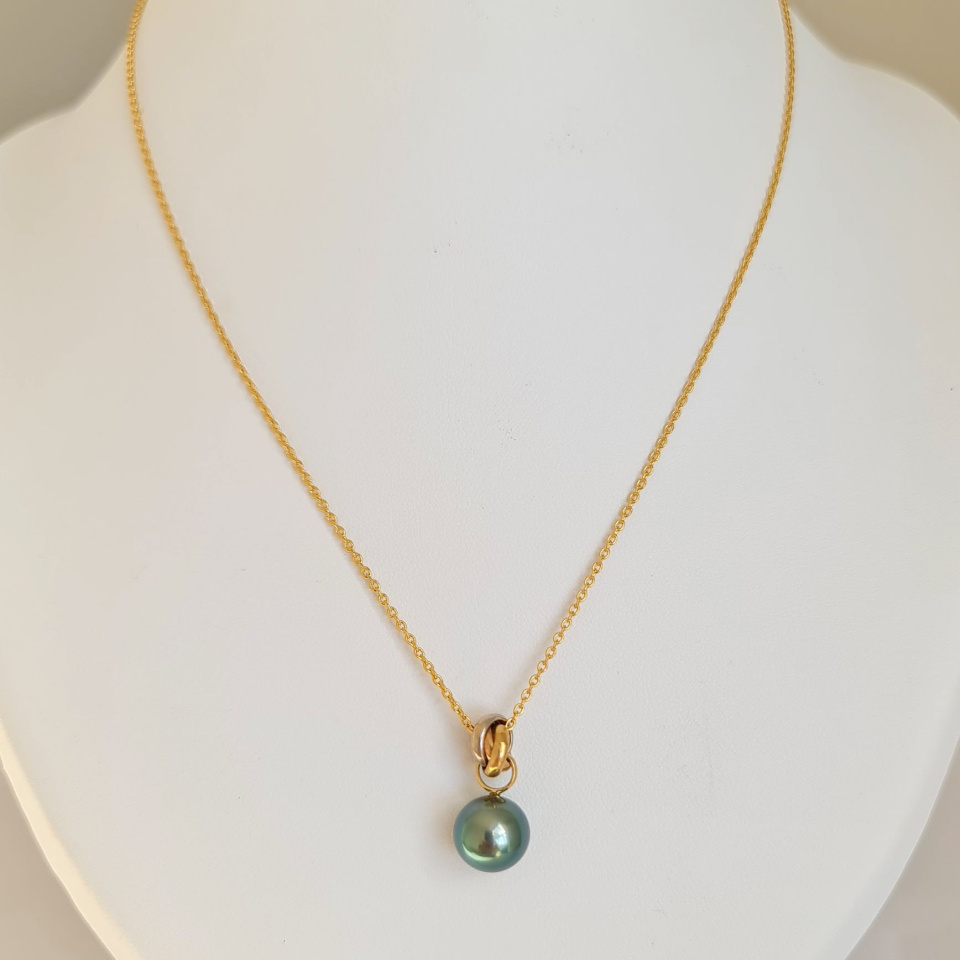 Bulle de Perle - Pendentif 3 Ors et Perle de Tahiti d'Exception