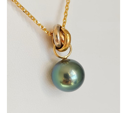 Bulle de Perle - Pendentif 3 Ors et Perle de Tahiti d'Exception