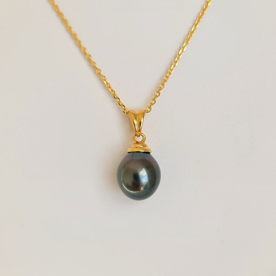 Hina Poe - Pendentif Or Jaune 18 carats et Perle de Tahiti d'Exception