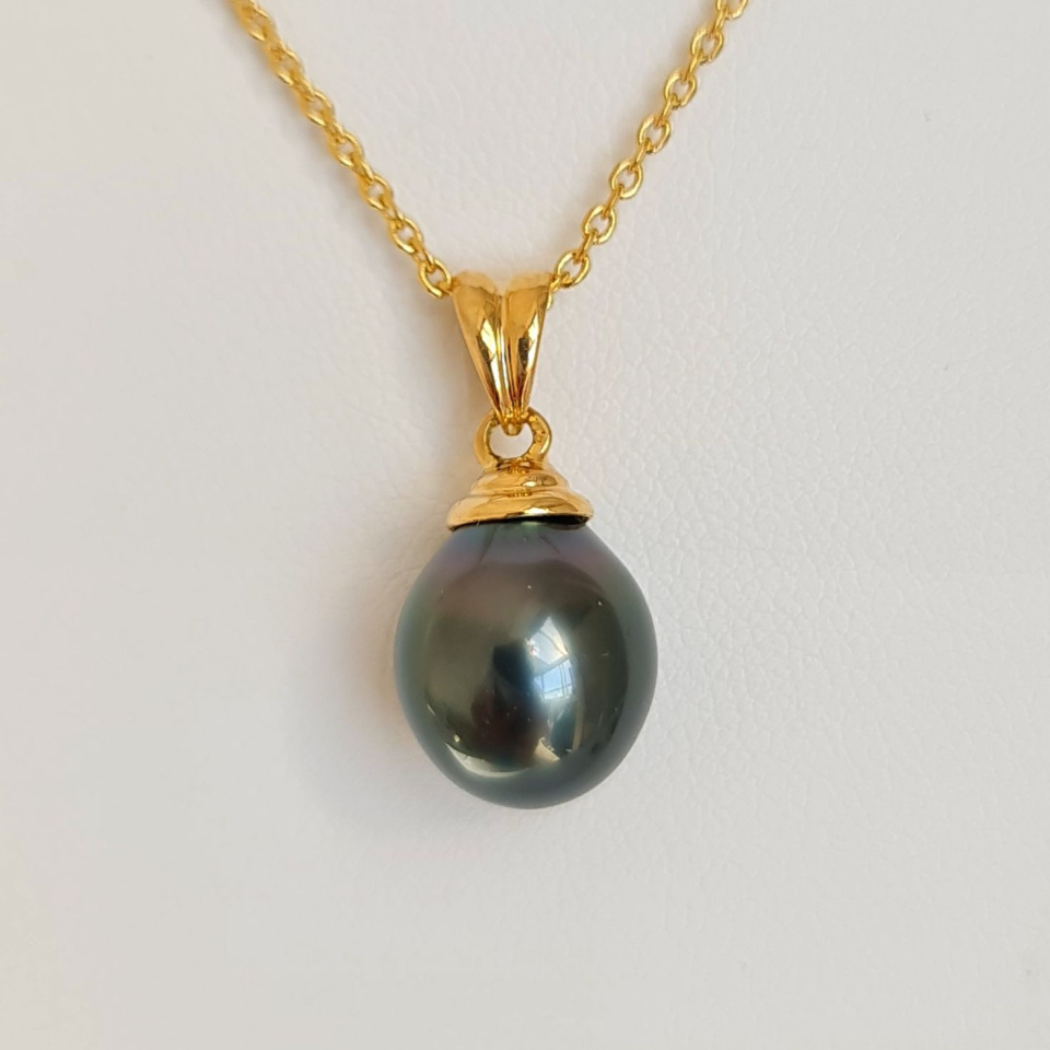 Hina Poe - Pendentif Or Jaune 18 carats et Perle de Tahiti d'Exception