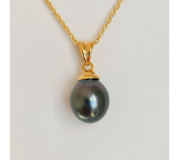 Hina Poe - Pendentif Or Jaune 18 carats et Perle de Tahiti d'Exception