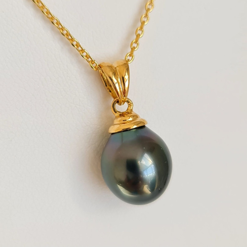 Hina Poe - Pendentif Or Jaune 18 carats et Perle de Tahiti d'Exception