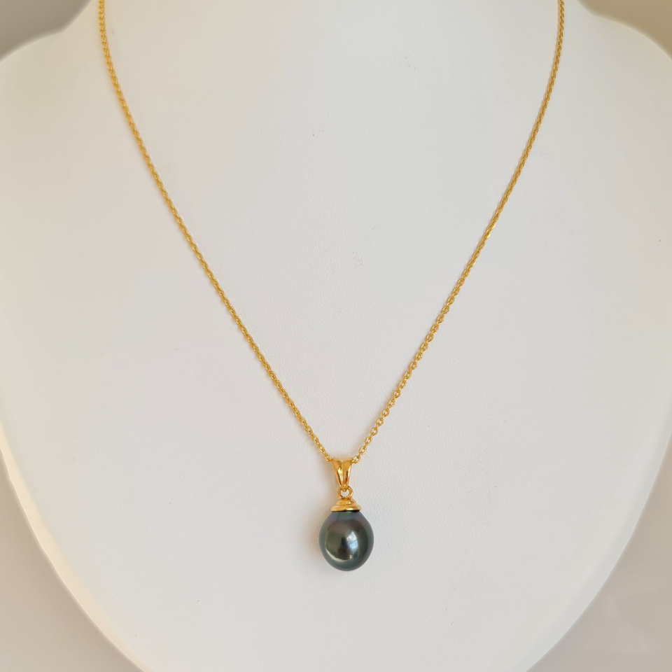 Hina Poe - Pendentif Or Jaune 18 carats et Perle de Tahiti d'Exception