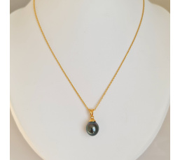 Hina Poe - Pendentif Or Jaune 18 carats et Perle de Tahiti d'Exception