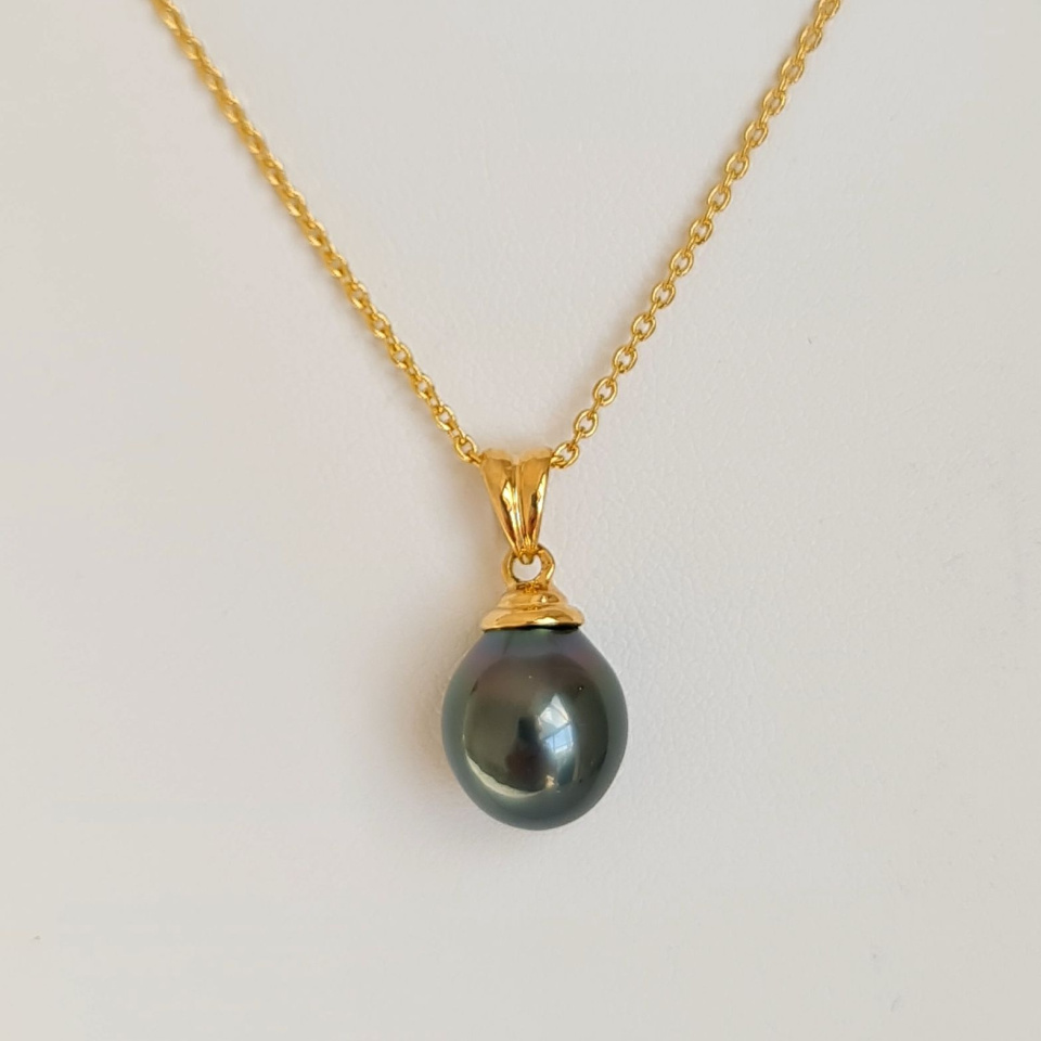 Hina Poe - Pendentif Or Jaune 18 carats et Perle de Tahiti d'Exception