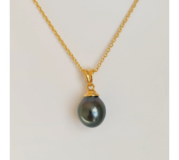 Hina Poe - Pendentif Or Jaune 18 carats et Perle de Tahiti d'Exception