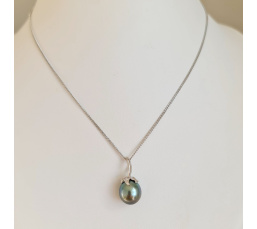 Larme des Dieux - Pendentif en Or Blanc et Perle de Tahiti d'Exception