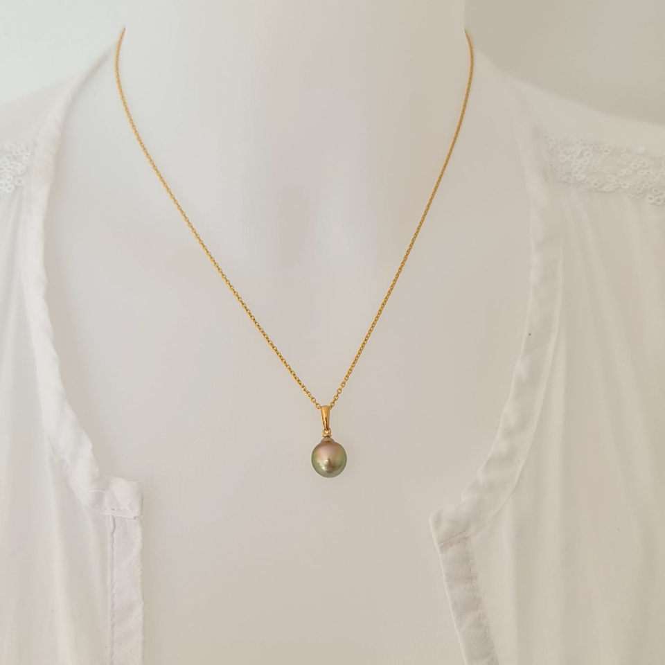 Belle de Jour - Pendentif Or Jaune et Perle de Tahiti d'Exception