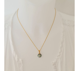 Hina Poe - Pendentif Or Jaune 18 carats et Perle de Tahiti d'Exception