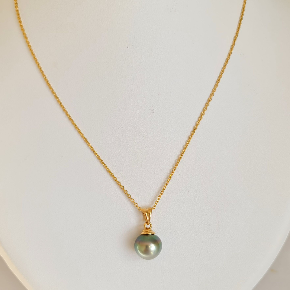 Hina Poe - Pendentif Or Jaune 18 carats et Perle de Tahiti d'Exception