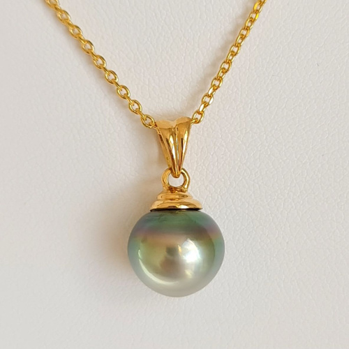 Hina Poe - Pendentif Or Jaune 18 carats et Perle de Tahiti d'Exception