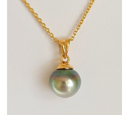Hina Poe - Pendentif Or Jaune 18 carats et Perle de Tahiti d'Exception