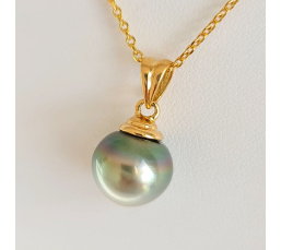 Hina Poe - Pendentif Or Jaune 18 carats et Perle de Tahiti d'Exception