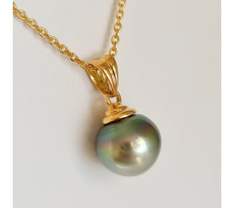 Hina Poe - Pendentif Or Jaune 18 carats et Perle de Tahiti d'Exception