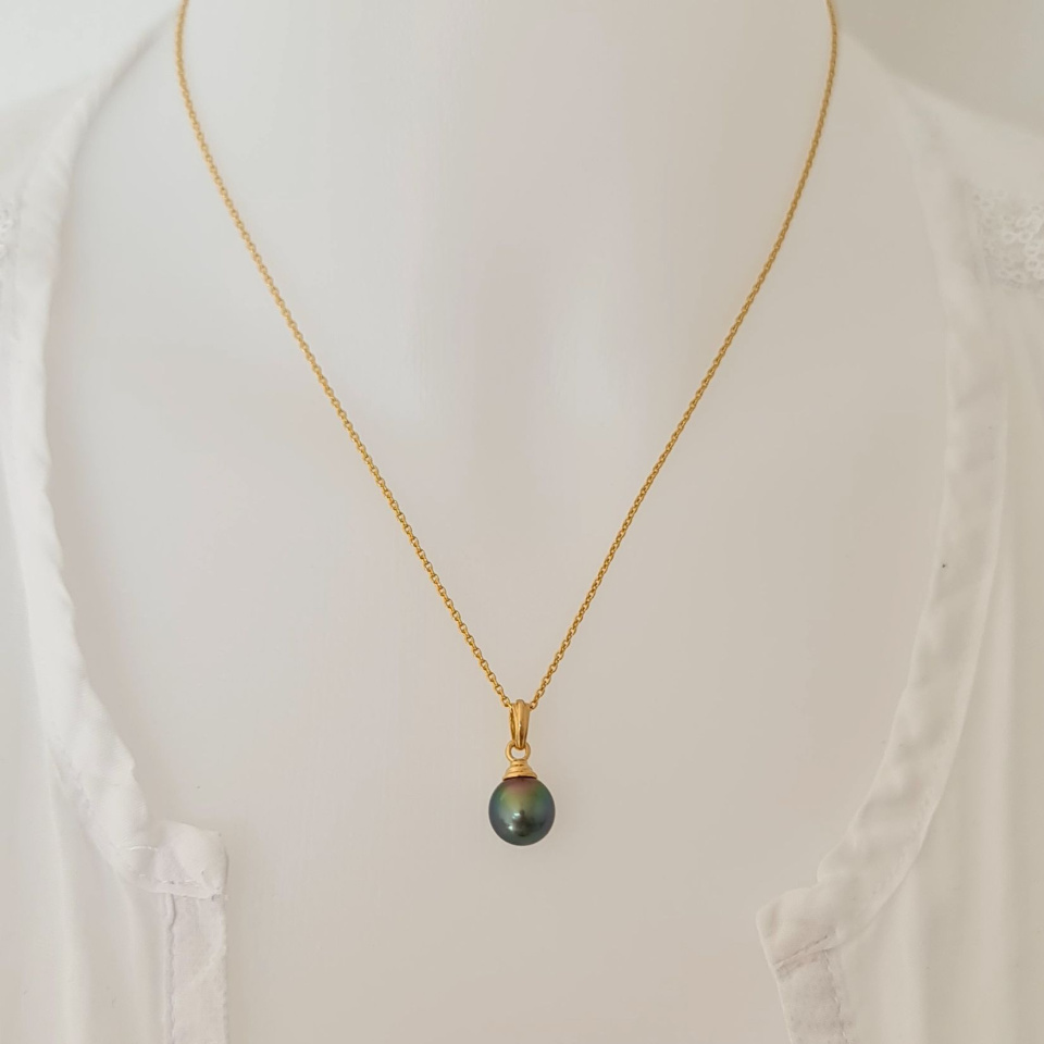 Rêve d'un Jour - Pendentif Or Jaune 18 carats et Perle de Tahiti d'Exception