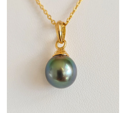 Rêve d'un Jour - Pendentif Or Jaune 18 carats et Perle de Tahiti d'Exception