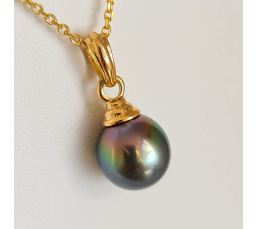 Rêve d'un Jour - Pendentif Or Jaune 18 carats et Perle de Tahiti d'Exception