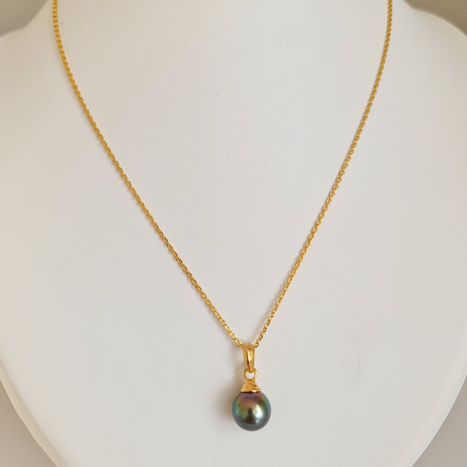 Rêve d'un Jour - Pendentif Or Jaune 18 carats et Perle de Tahiti d'Exception