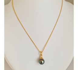 Rêve d'un Jour - Pendentif Or Jaune 18 carats et Perle de Tahiti d'Exception