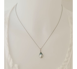 Belle de Jour  - Pendentif Or Blanc 18 carats et Perle de Tahiti d'Exception