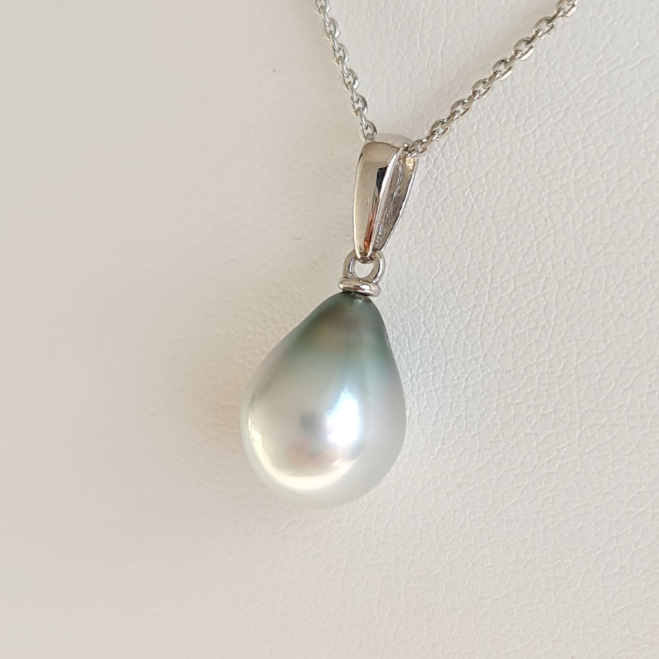 Belle de Jour  - Pendentif Or Blanc 18 carats et Perle de Tahiti d'Exception
