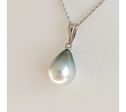 Belle de Jour  - Pendentif Or Blanc 18 carats et Perle de Tahiti d'Exception