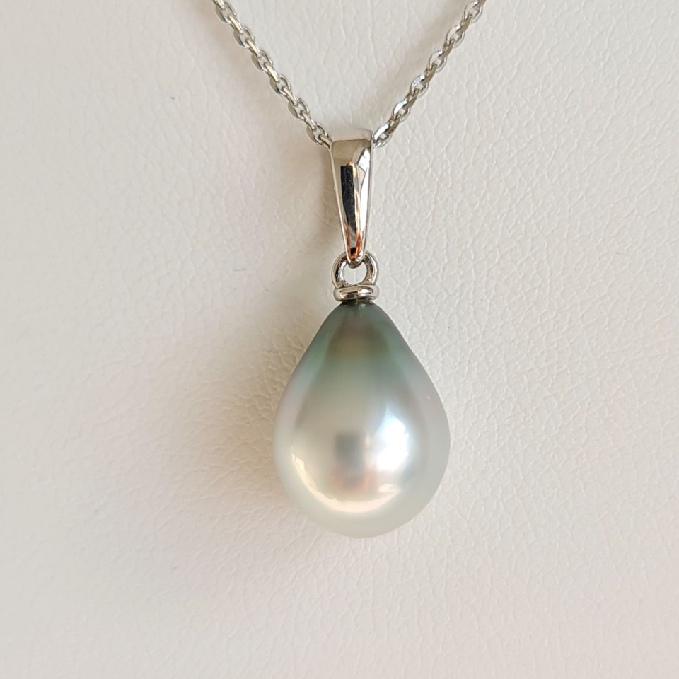 Belle de Jour  - Pendentif Or Blanc 18 carats et Perle de Tahiti d'Exception