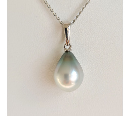 Belle de Jour  - Pendentif Or Blanc 18 carats et Perle de Tahiti d'Exception