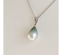 Belle de Jour  - Pendentif Or Blanc 18 carats et Perle de Tahiti d'Exception