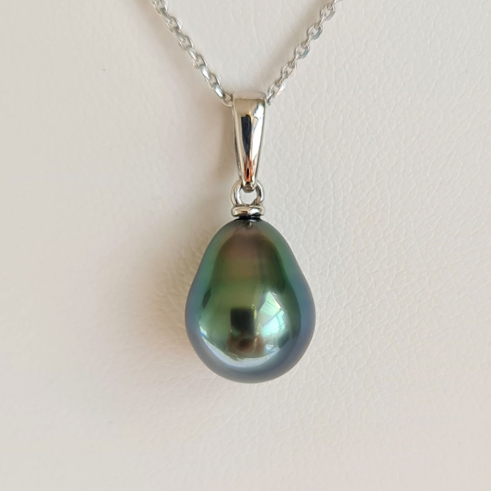 Belle de Jour  - Pendentif Or Blanc 18 carats et Perle de Tahiti d'Exception